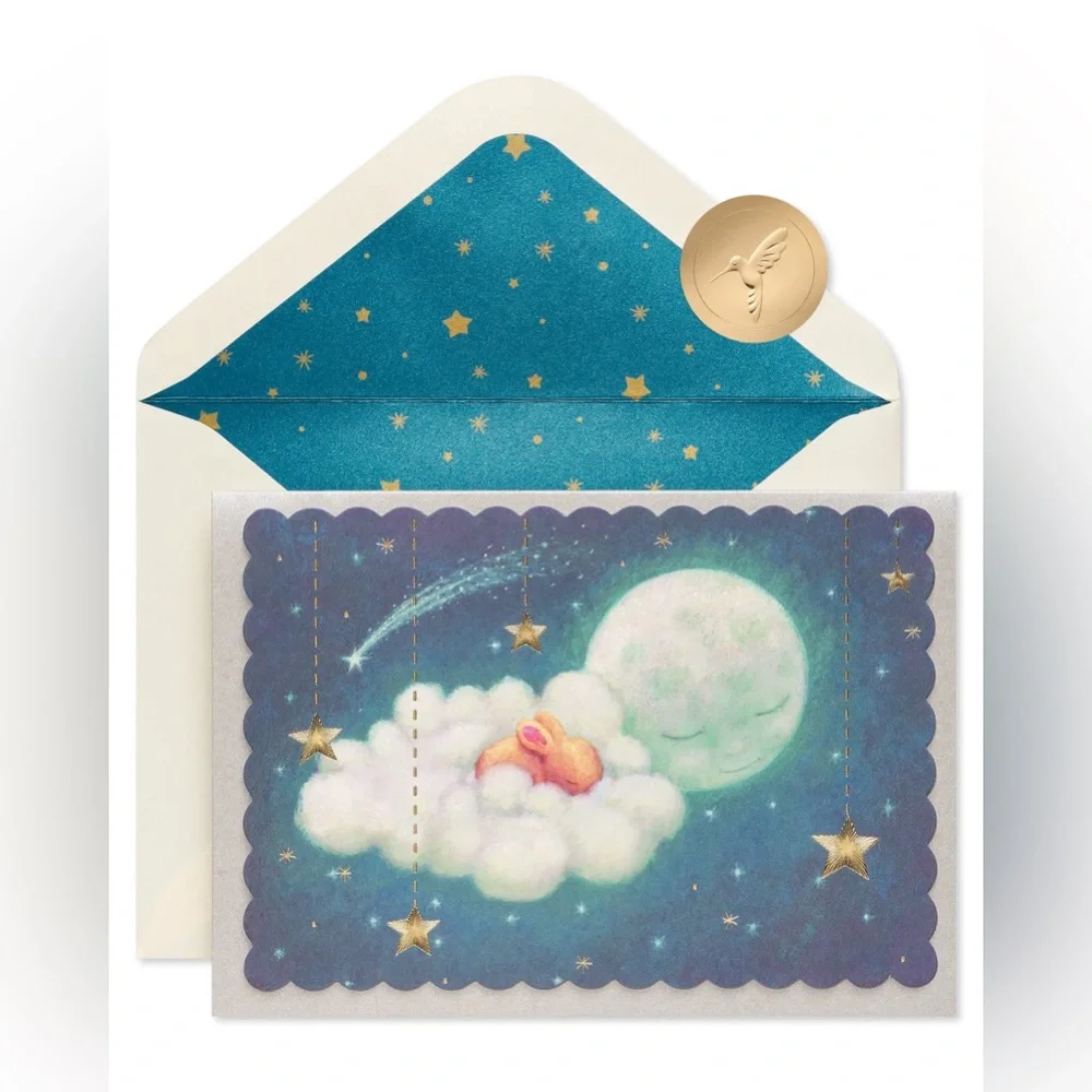 🆕Papyrus Sleeping Bunny Baby Shower Greeting Card